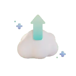 Cloud and Arrow - green - High Resolution PNG