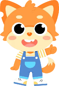 Little Fox in Overalls - overalls - Transparent Background PNG