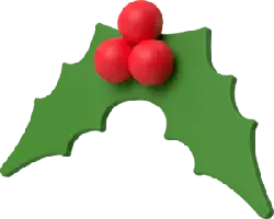 Holly Leaf and Berries - decoration - PNG