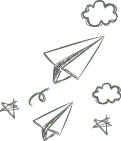 Paper Airplane - line drawing - PNG