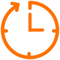 Clock Icon - hand - orange - High Resolution PNG