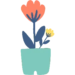 Flowers in a Pot - colorful - No Background PNG