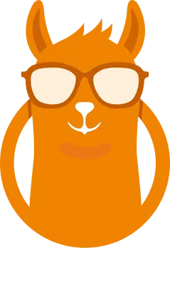 Alpaca with Glasses - cartoon - Transparent Background PNG