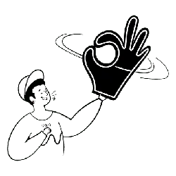 Cartoon Character with Hat - handsign - High Resolution PNG