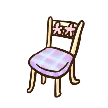 Cartoon Chair - purple checkered - Free Download PNG
