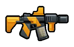 Futuristic Rifle - mechanical - orange - High Resolution PNG