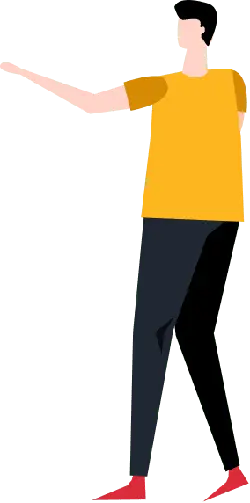 Cartoon Character in Yellow Top and Blue Pants - yellow - No Background PNG