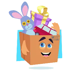 Cartoon Gift Box - toy - PNG