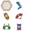 Hexagon、Blue Arrow、Yellow Shield、Red Shield、Green Bat、Purple Shield - shield - No Watermark PNG