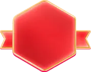 Red Hexagon Badge - hexagon - PNG