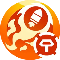 Rocket and Flame Logo - icon - Transparent Layer PNG