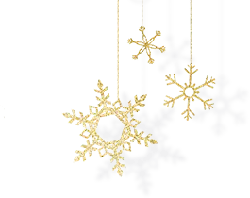 Gold Snowflake Decorations - gold - No Watermark PNG