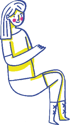 Sitting Cartoon Character - minimalistic - High Resolution PNG
