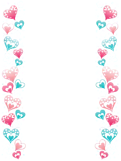 Heart Border Decoration - blue - No Background PNG