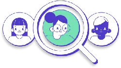 Glasses Girl - magnifying glass - No Background PNG