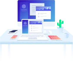Desk Setup - laptop - Transparent Background PNG