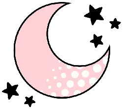Pink Crescent Moon - simple - High Resolution PNG