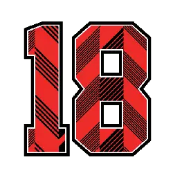 Number 18 - red - Lossless PNG