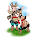 Indian Boy and Girl - painting - High Resolution PNG