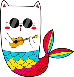 Catfish Playing Guitar - music - Transparent Background PNG