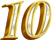 Gold Number 10 - decorative - No Background PNG