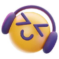 Smiling Face with Headphones - happiness - Transparent Layer PNG