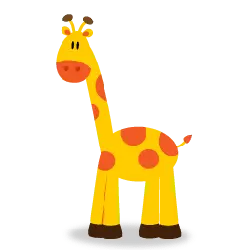 Giraffe - red - cartoon - No Background PNG