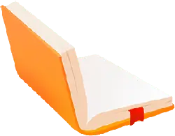 Open Book - knowledge - orange - No Background PNG
