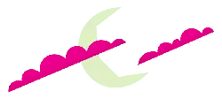 Pink Clouds and Crescent Moon - night sky - Transparent Background PNG