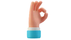 OK Sign - other fingers extended - Transparent Background PNG