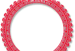 Red Circular Decorative Frame - edge - PNG Images