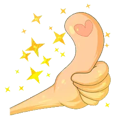 Thumbs Up Hand - stars - High Resolution PNG