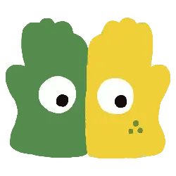 Green and Yellow Two-eyed Monster - monster - Free PNG