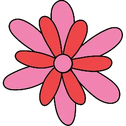 Colored Petal Flower - red - High Resolution PNG