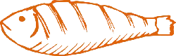 Striped Fish - orange - Transparent Layer PNG