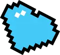 Pixel Heart - pixel art - blue - PNG