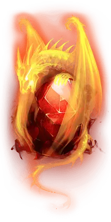 Fire Dragon and Ruby - mythology - Transparent Background PNG