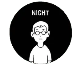 Boy with Glasses - night - Transparent Layer PNG