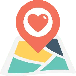 Heart Map Marker - navigation - Transparent Background PNG