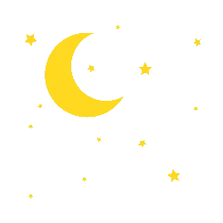 Crescent Moon and Stars - stars - black background - Free Download PNG