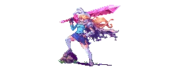 Pink Swordswoman - magic - PNG