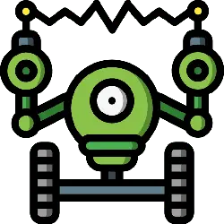 Green Robot - mechanical - intelligent - PNG Images
