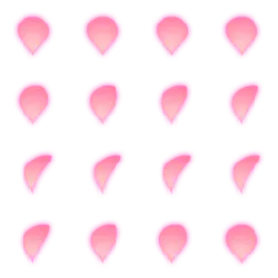 Pink Water Drops - glowing - Transparent Background PNG
