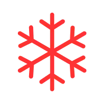 Snowflake - red - symmetrical - Transparent Background PNG