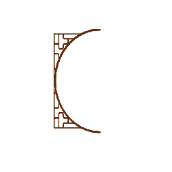Half Circle Decorative Pattern - line art - Transparent Layer PNG