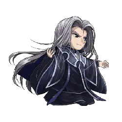 Silver-Haired Swordsman - long hair - Transparent Background PNG