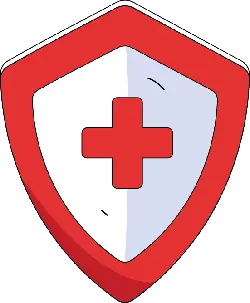 Red Cross Shield - logo - Transparent Background PNG