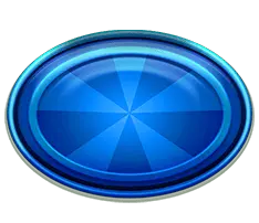 Blue Glass Button - simple - No Background PNG