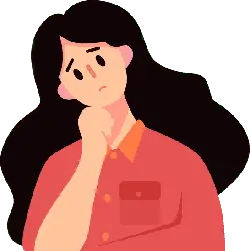 Thinking Girl - red - No Background PNG