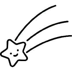 Smiling Shooting Star - simple - No Watermark PNG